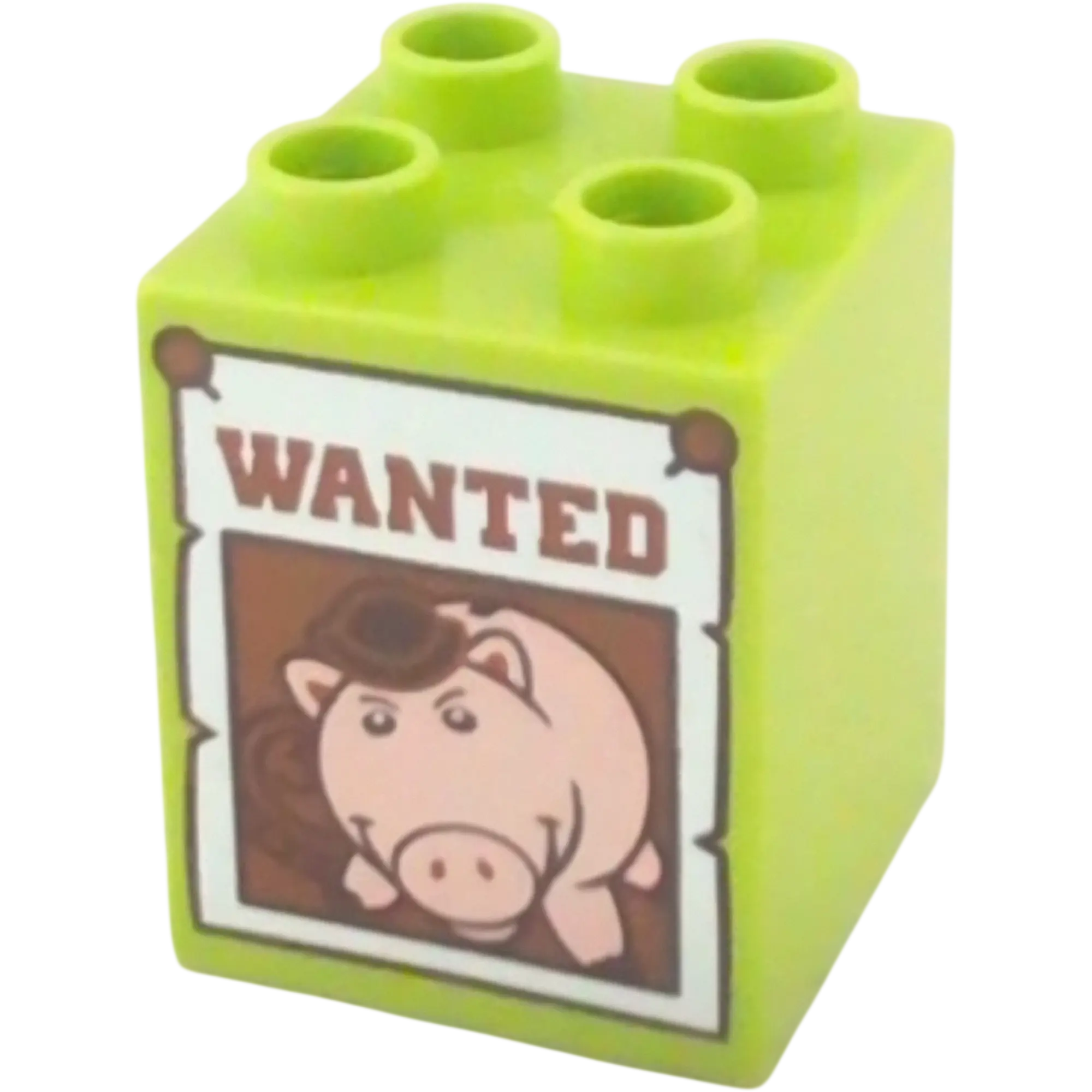 Lego Duplo 2x2x2 Stein Lime Mit Plakat Schwein Wanted